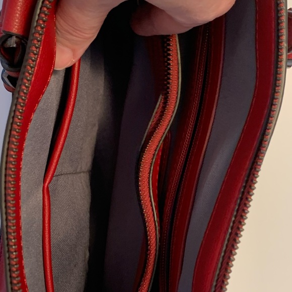 Browns red leather handbag. - Picture 2 of 4